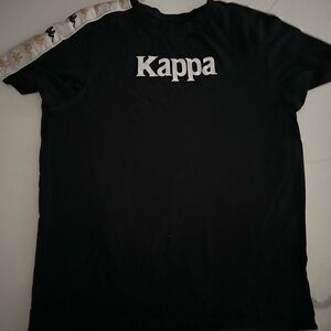 Kappa Authentic T-Shirt - Black with Branded Taping (Large)**
